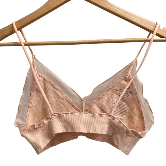 NEW Free People Charlee Braless‎ Mesh Detail Blush XS/S - Picture 4 of 5